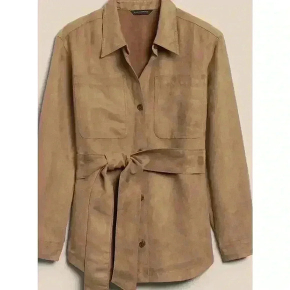 Banana  Republic Faux Suede Belted Shirt - Picture 4 of 15